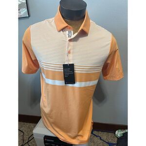 LevelWear Mens Medium NWT Striped Short Sleeve Polo